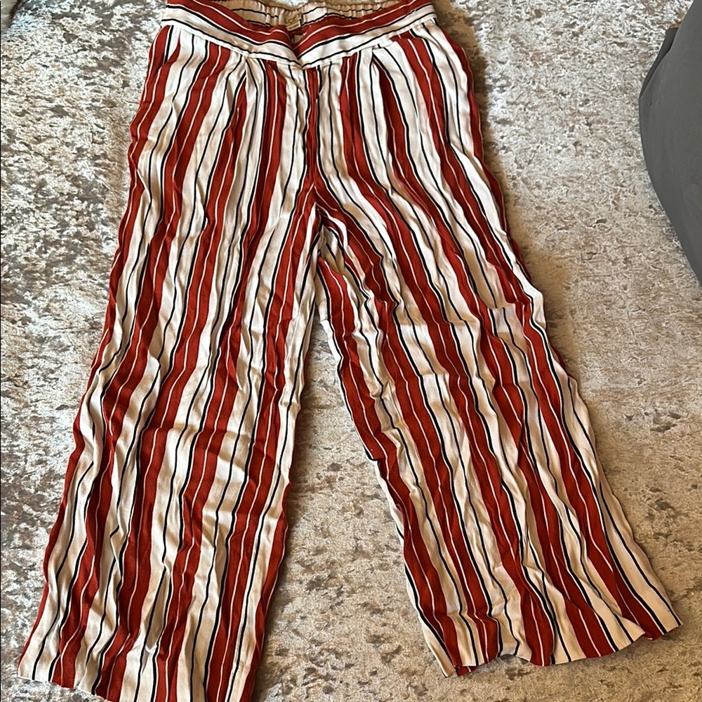 Striped Wide-Leg Pants